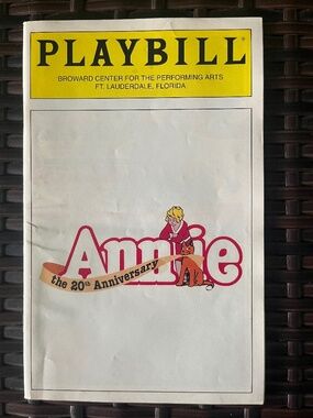 Annie the 20th Anniversary Original Playbill  Broadway Musical 1998 Ft. Laud.